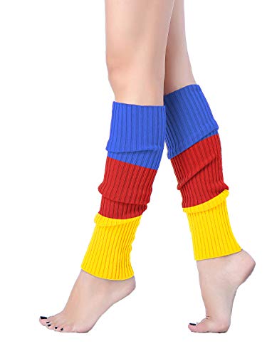 V28 Women Over Knee Cable Knit Ribbed Crochet Long Boot Leg Warmers (T46-mix7)