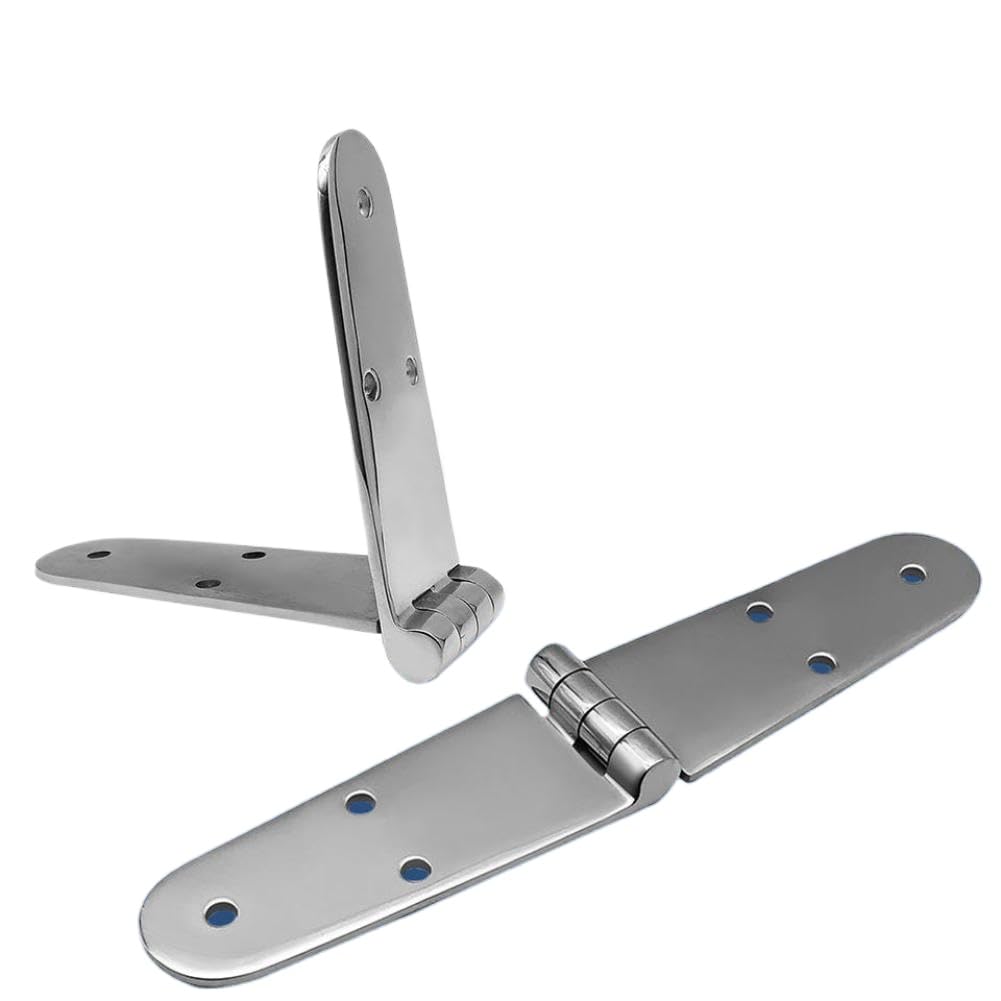 Marine Grade 316 Stainless Steel Casting Hinge Compatible with Boats 200 X 38mm 6 Hole Cast Strap Deck Hinge