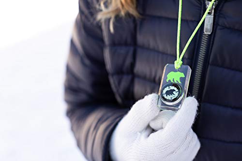 Big Discoveries Wildlife Compass for Kids - Children\'s Compasses for Camping, Hiking, and Exploring | Break-Away Neon Lanyard