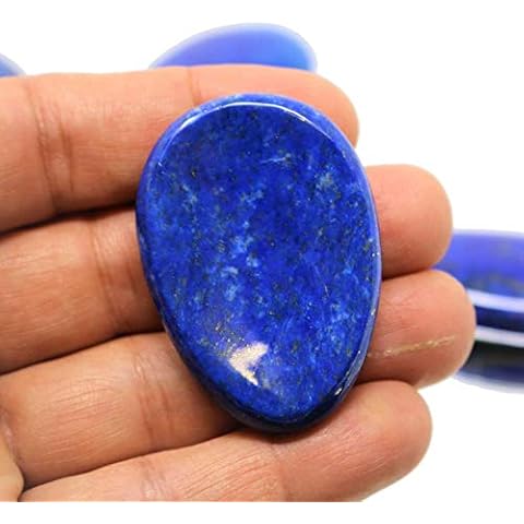 Lapis Lazuli Thumb Stone - Beautiful Lapis Lazuli Worry Stone - Crystal Healing Wellness Metaphysical Thumb Stone Gift - Positive Energy Protective Powerful Thumb Stone Cover