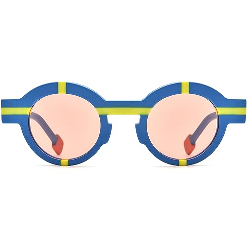 Image of HEPIDEM Matte Acetate Vintage Retro Round Polarized Sunglasses for Women UV400 UV Protection Sun Glasses