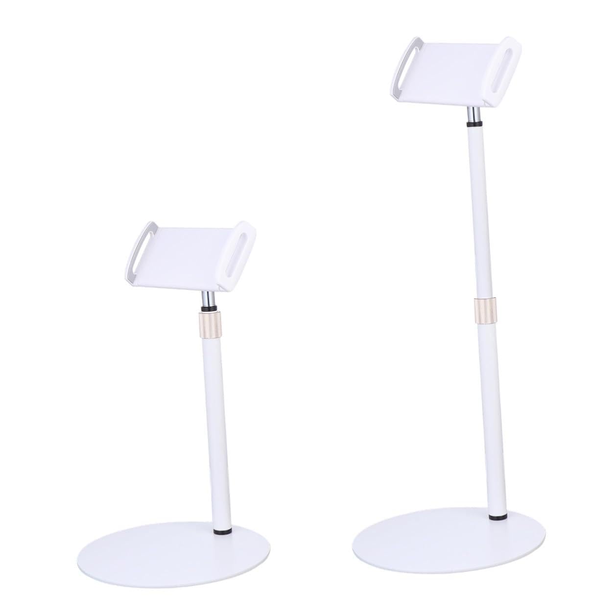 Supporto Abs Tavolo per Telescopico e Tablet da Regolabile in Metallo | Bianco, Installazione Facile, Resistente All'usura, per Telefoni e Tablet
