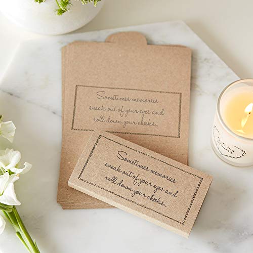 ANGEL & DOVE 25 Kraft Funeral Tissue Wrap Funeral Favors 'Sometimes Memories Sneak Out of Your Eyes' - Celebration of Life, Memorial