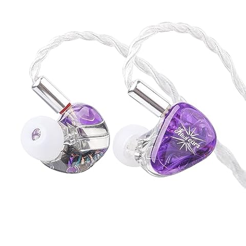 Linsoul Kiwi Ears Orchestra Lite Performance Custom 8BA Monitor douszny IEM z odłączanym 4-żyłowym miedzianym beztlenowym kablem OFC 7n, ręcznie wykonana płyta czołowa muzyka studyjnego(Fioletowy)