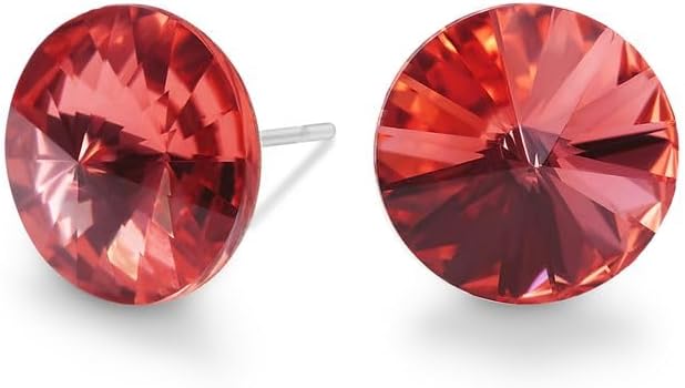 Seona Crystal Stud Earrings for Women – Hypoallergenic Stainless Steel Earrings, Lightweight Rivoli Crystal Jewelry for Women, Stylish Stud Jewelry for Everyday Wear