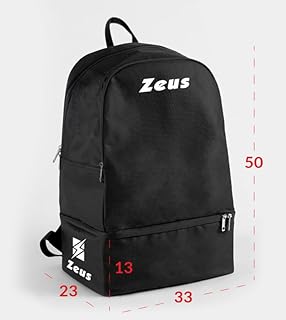 Etoile Zaino Start per Zeus Sport Calcio Calcetto Zainetto Football Relax Tempo Libero Free Time Bags Borsa Borsone Zaini Fitness Allenamento Lavoro Navetta (Nero, H 50 x L 33 x P 23 cm)