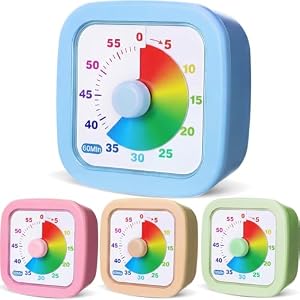 AmazingSpark 4 Pack Visual Timer, Gradient, Pink, Blue, Yellow, Green
