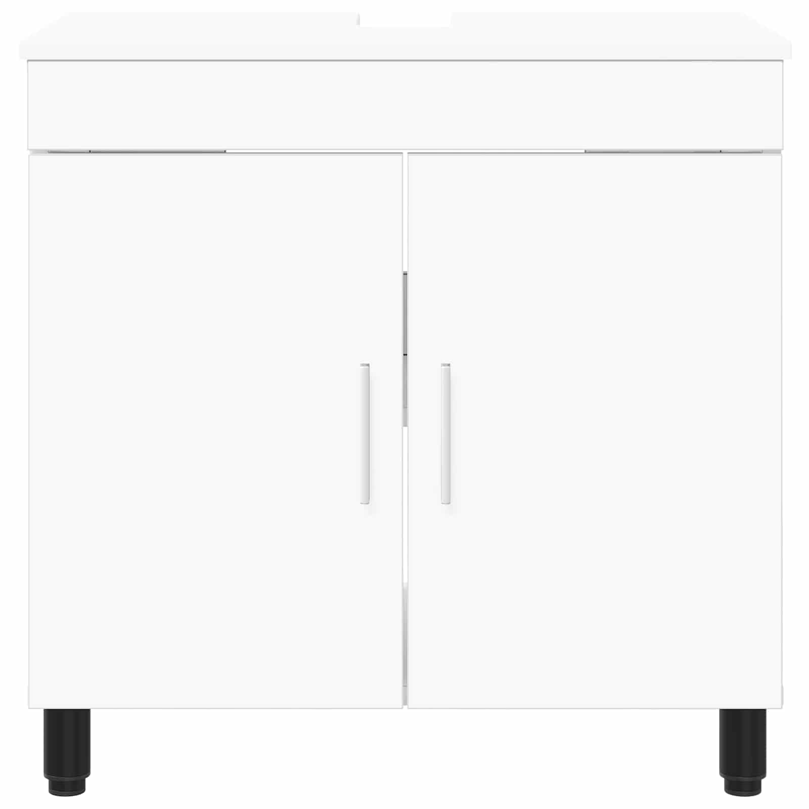 Lavabo in legno bianco, 60 x 35 x 60 cm, con molto spazio, porta reversibile, mensola e mensola per bagno, mobile sottolavabo, mobile da bagno, montaggio a parete, WC degli ospiti