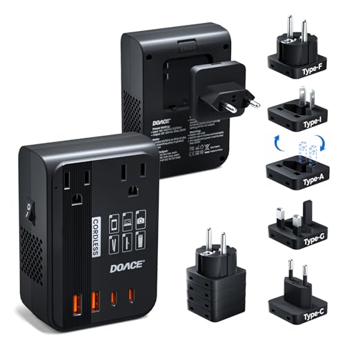 Image of Upgraded 350W Voltage Converter US to Europe for Hair Straightener Shaver Toothbrush CPAP Camera Cell Phone - 220V to 110V Converter for European Travel, Power Converter Adapter Combo with PD Chargers