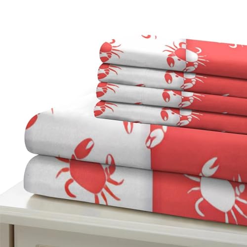 Housse de couette crabe avec fermeture éclair, parure de lit microfibre 135x200