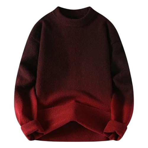 Suéter de punto para hombre ropa de abrigo casual de cuello redondo color sólido para otoño