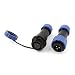 Produktbild sourcing map Paar wasserdichter Luftfahrtkabelstecker mit Sockel SD16-3 3 Anschlüsse IP68