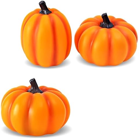 Vereemy Pumpkin Lights & 2 Packs Solar Pumpkin Statue Decor Bundle Cover