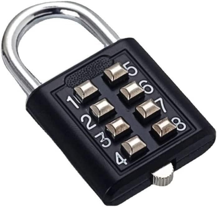 Combination Lock,Locker Padlock 8 Digits Password Code Zinc Alloy Suitcase for Luggage Padl.