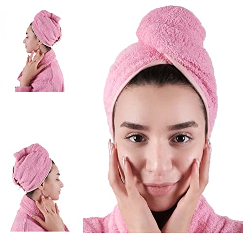 LLAMAXY 100% Pure Organic Cotton Hair Towel - Quick Twist Rapid Dry Turban for Adults and 