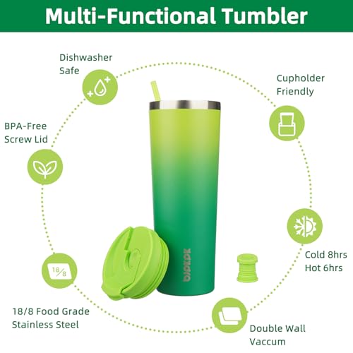 Image of BJPKPK 30 oz Coffee Tumbler with Straw, Insulated Stainless Steel Cup