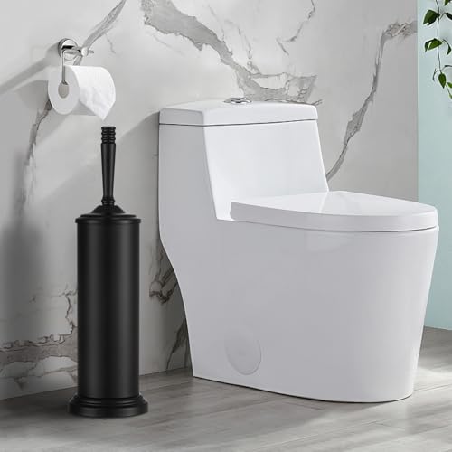 Image of Black Toilet Brush and Holder Set, Stainless Steel Toilet Brush for Bathroom,Heavy Duty Black Toilet Bowl Brush and Holder,Deep Cleaning Modern Toilet Cleaner Brush -Space Saving, Covered Brush