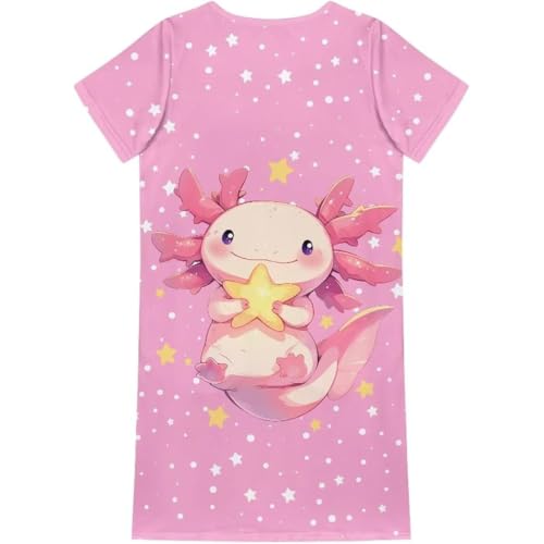 Vestido estampado de chicas cómodo diario de manga corta con corte ligero 3