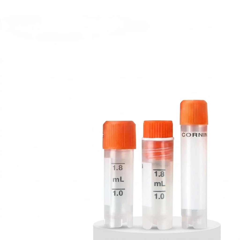 Corning 5.0ml External Thread PP Cryogenic Vials, 50PCS | External thread PP cryogenic vials; self-standing design; laboratory sample storage tubes; 5.0ml; 50PCS