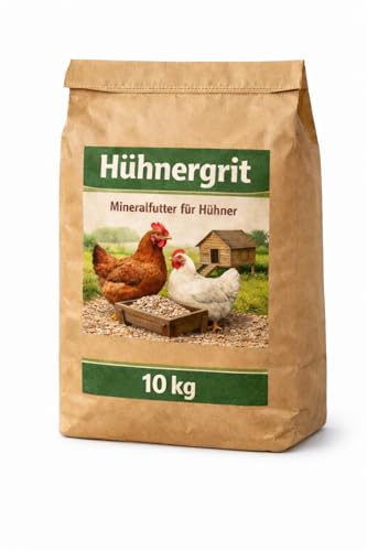 10 kg Muschelgrit Grit für Hühner Natürlicher Futterkalk für Geflügel Reich an Calcium Mineralfutter Ohne künstliche Zusätze Magenkiesel Hühnergrit Hühnerkiesel Muschelkalk Gritstein