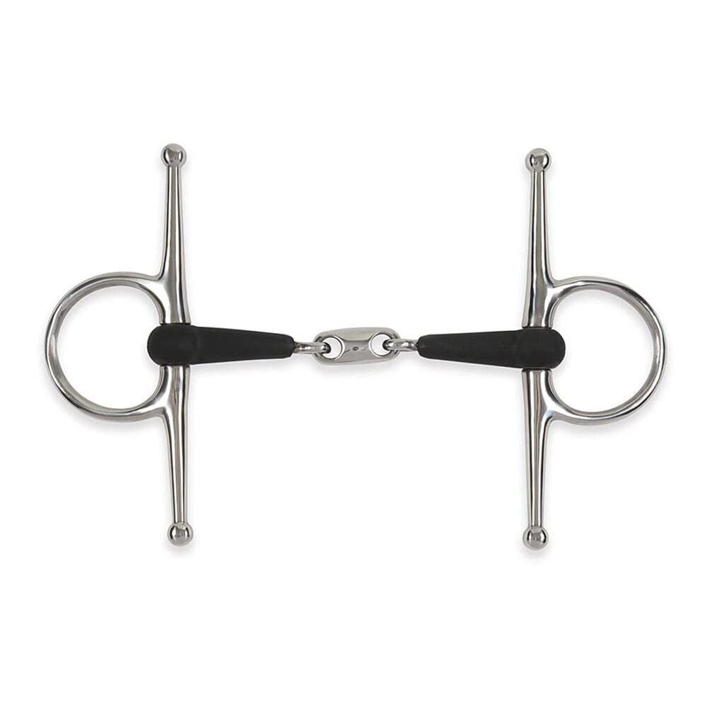 Shires Equikind Plus Full Cheek Peanut Link Bit 5 1/2 inch Silver Black