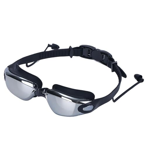 [BSKUAJH] Eye Protection Electroplated Anti-fog Swimming Goggles No Earplugs Waterproof
