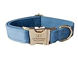 Velvet Dog Collar Personalized with Name Phone Number Engraved, Custom Pet Collars with Metal Buckle