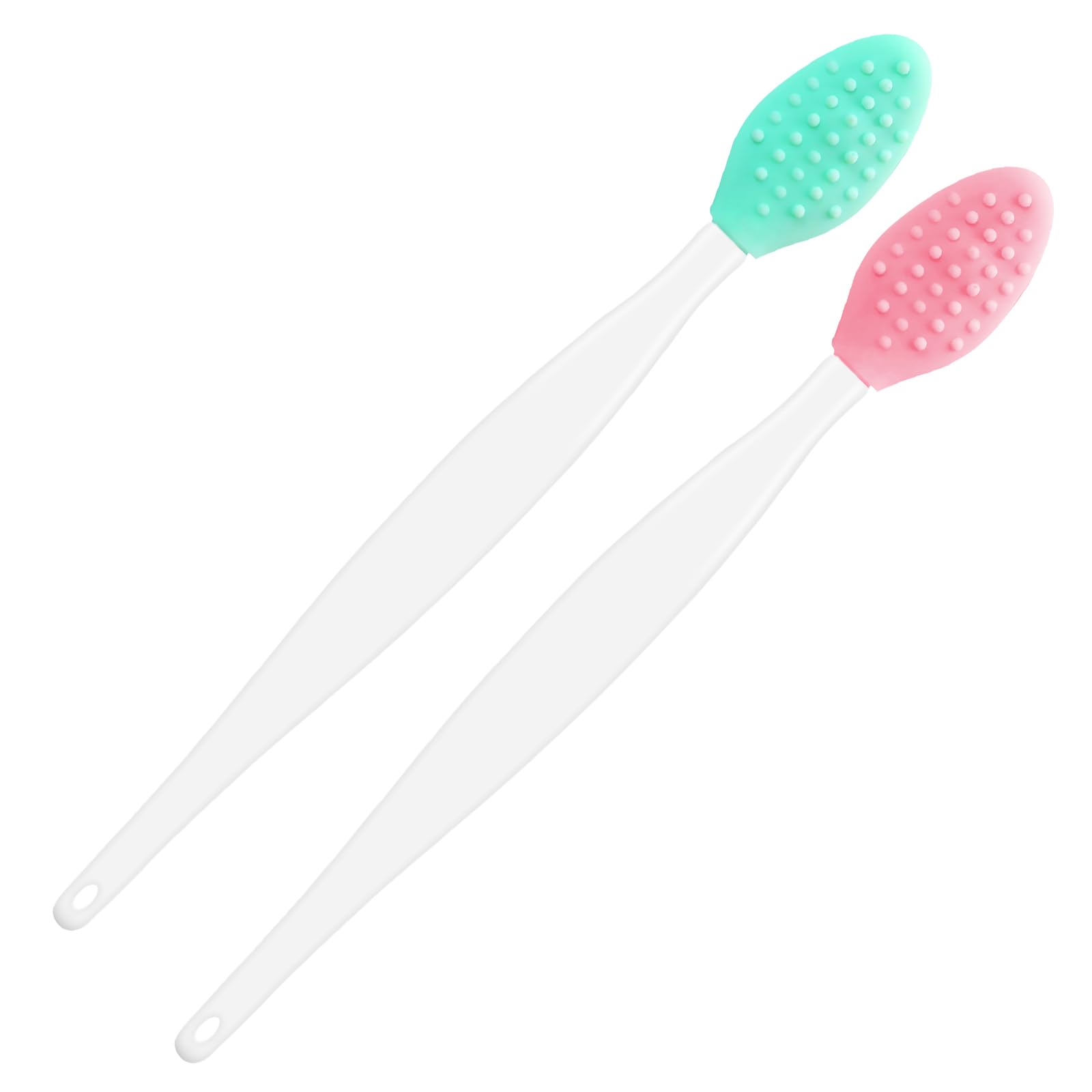 Brosse à lèvres double face en silicone – Exfoliant doux pour homme et femme pour enlever les peaux mortes et adoucir les lèvres (2 (un rose et un vert clair)