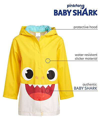 Image of Nickelodeon Boys' Rain Jacket - Hooded Slicker Shell Raincoat: Baby Shark, Paw Patrol (Size: 4-7)