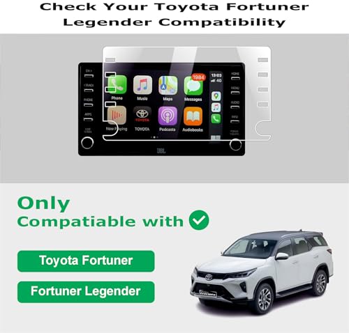 Image of OHAYO 9H Hard Screen Protector for Toyota Fortuner Legender Facelift 2021 (8 Inch) Infotainment Display | Military Strength Scratch Resistant | HD Clear Touch Sensitive Protective Film | Bubble Free Easy Install | Advanced Polymer Protection