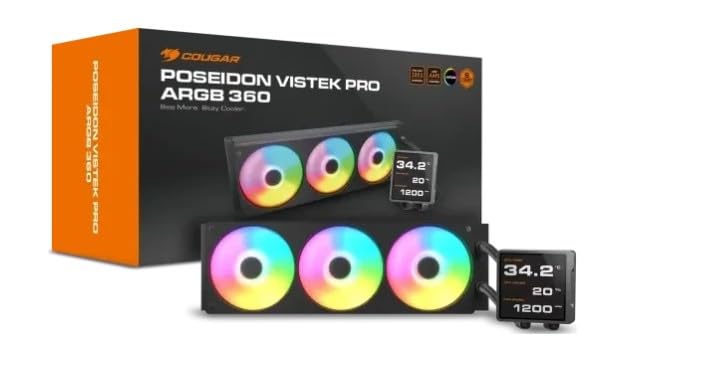 CPU Water Cooling Poseidon Vistek Pro 360, ARGB, Black