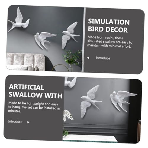 Décorations murales oiseaux résine faciles à suspendre | Solution murs vides salon