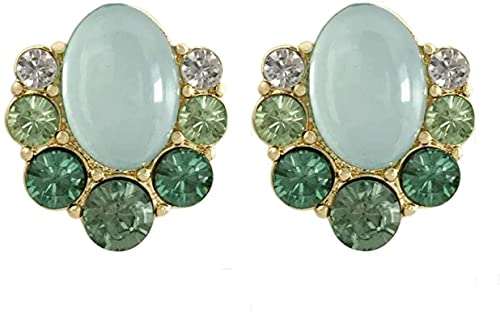 Clous d'oreilles ronds en cristal vert, le cadeau parfait pour femmes
