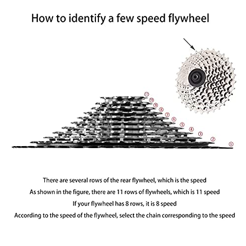 Cysky Bike Chain 9 Speed Bicycle Chain 1/2 X 5/64 Inch 116 Links Steel High Strength Bike Derailleur Chain For 9-Gear Road Mountain Bicycle #TOP5