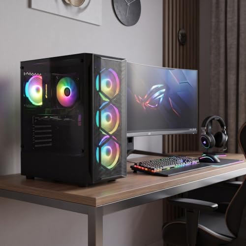 Image of STGAubron Gaming PC Desktop,Core I7-8700,RTX 2060 6G,16GB DDR4,512G SSD | Gaming Computer Tower for Streaming,Video Editing,Home,School,I7 up to 4.6GHz,ARGB Fan,WiFi 6,BT 5.2,4K DP,HDMI,Win11 Home