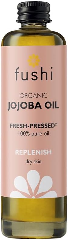 Fushi Organic Jojoba Oil 100 ml | Fresh-Pressed| Rich in Vitamin E | Best for Skin Cleansing, Dry Skin & Dry Hair | Hypoallergenic Oil | Ethical & Vegan Society Approved | Manufactured in the UK