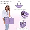VASCHY Canvas Tote Bag for Women, Casual Sturdy Work Satchel Teachers Tote Purse with Zippers Pockets Crossbody Shoulder Bag,Purple #4