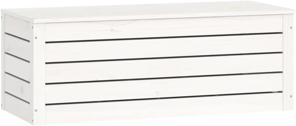 Large White Solid Pine Wood Storage Box Rectangular for Home Organization, Spacious and Durable Indoor Storage Solution with Matte Finish