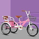 【Outdoor Cruiser Trike】 Questo triciclo con ruote a raggi in gomma antiscivolo che possono essere guidate sulla maggior parte delle superfici. Inoltre, la leva del freno del manubrio è collegata alle pastiglie dei freni della ruota anteriore per frenare in tempo.