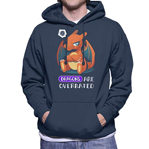 Cloud City 7 Charmander Dragons Are Overrated Men's Hooded Sweatshirt Navy Blue