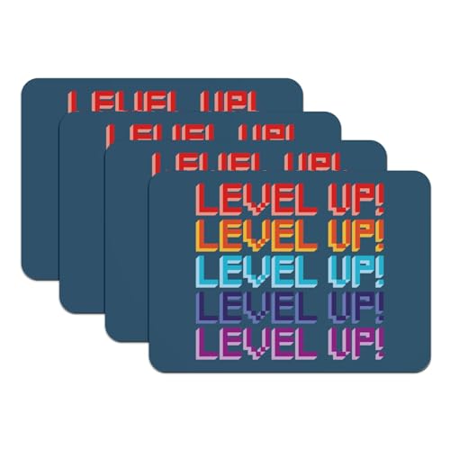 Set de table caoutchouc antidérapant bleu lot de 4 grand format pixel