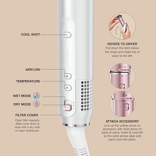 Image of Shark FlexStyle Glam, Ceramic+Powerful Air Styling+Drying System, HD6052SPK