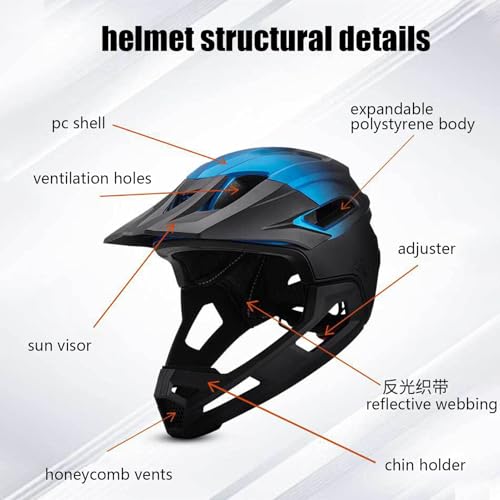 Casco integral de motocicleta rígido ajustable con acolchado interior cómodo de 60 cm 4