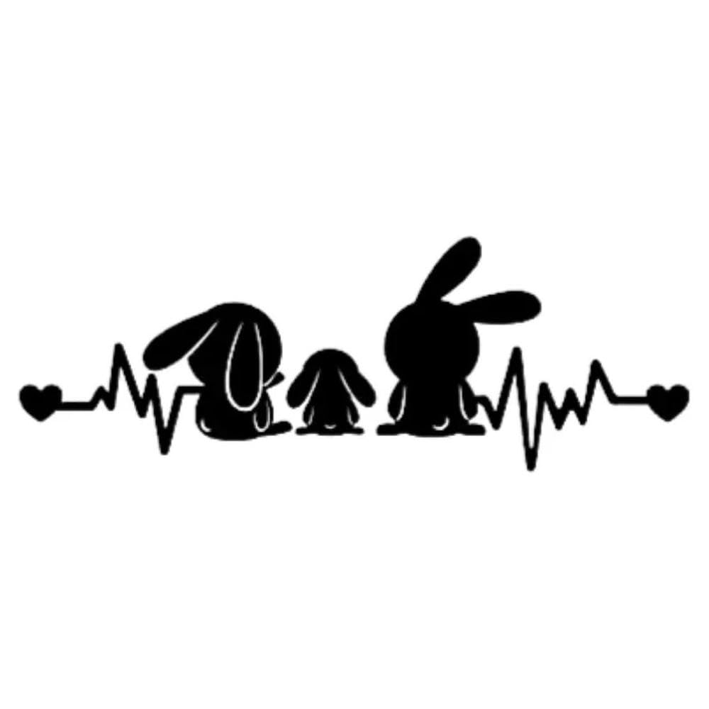 Rabbit Waterproof Car Window Decal for Car Truck Laptop Skateboard Motorcycle(Black,15CM)