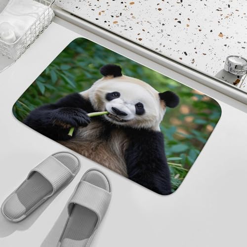 Alfombras de baño absorbentes y suaves de panda para suelos decorativos de ducha moderna 3