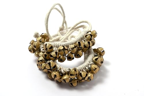 MAANVISH Kathak Ghungroo Pair, (25+25) Big Bells Tied with Cotton Cord Indian Classical Dancers Anklet Musical Instrument, PRM0017