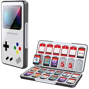 HEIYING Switch Game Card Case for Nintendo Switch 2 /OLED/Lite,Custom Pattern Switch Game Holder with 24 Game Card Slots and 24 Micro SD Cards Slots