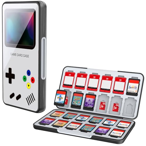HEIYING Switch Game Card Case for Nintendo Switch 2 /OLED/Lite,Custom Pattern Switch Game Holder with 24 Game Card Slots and 24 Micro SD Cards Slots