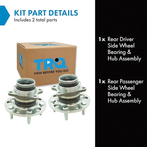 Image of TRQ Rear Wheel Bearing and Hub Assembly Set 2 Piece Compatible with 11-17 Hyundai Azera 10-14 Sonata 10-15 Tucson FWD 14-16 Kia Cadenza 11-15 Optima 11-16 Sportage FWD
