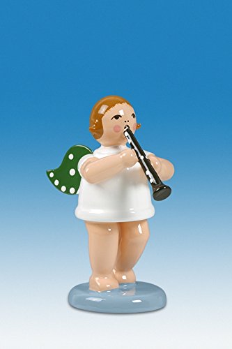 Ange musicien clarinette bois figurine de Noël Montagnes de Minerai 6 cm